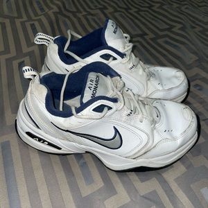 Nike Air Monarch Sneakers Size 8.5 Men’s White Blue